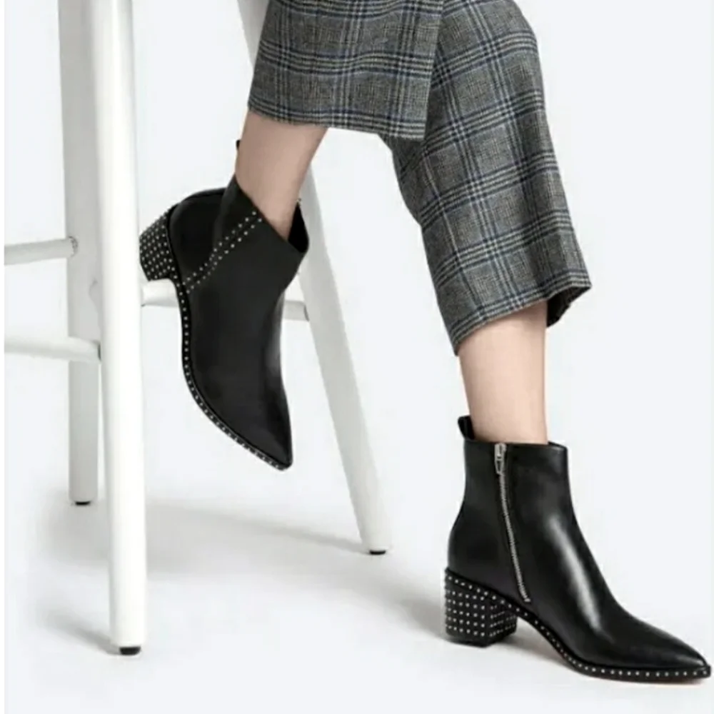 DOLCE VITA Brook Women Leather Pointed Toe Booties Size 6.5 New